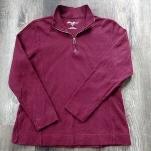Eddie Bauer Sweater Pullover 1/4 Zip Mock Neck Women's Small Purple Sweatshirt.